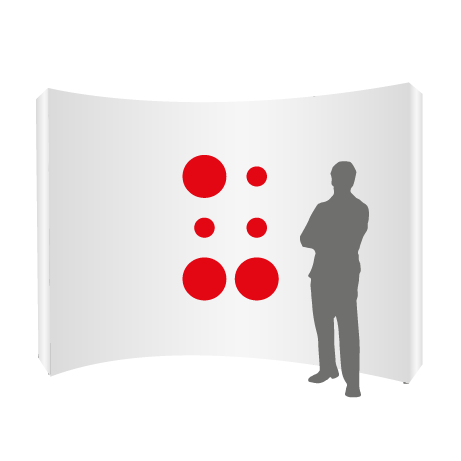Textilfaltwand | 4 x 3 Felder gebogen | einseitig bedruckt