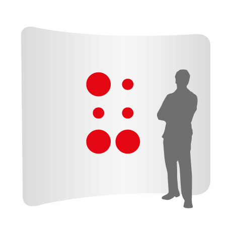 Textilwand ALU | 300er gebogen | einseitig bedruckt