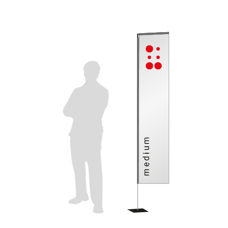 Beachflag Rechteck | Medium (300 cm) | einseitig bedruckt