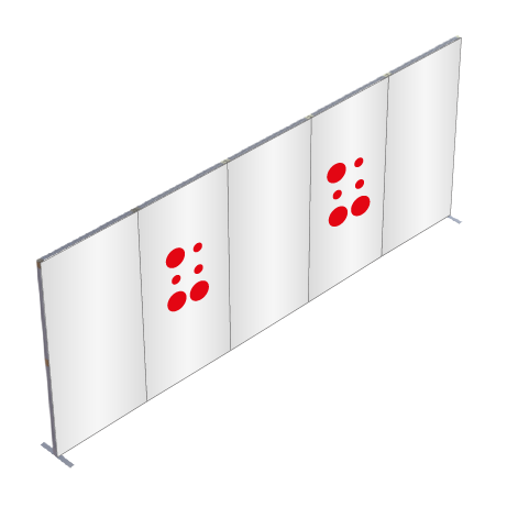FASTFRAME™ gerade Wand | 5 Module | mit Druck
