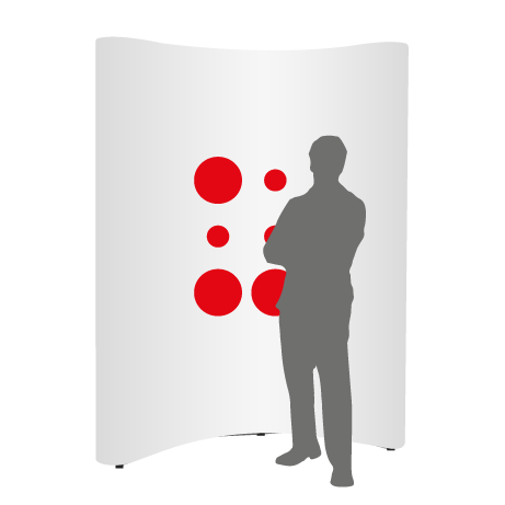 Pop-Up Faltwand | 2 x 3 Felder gebogen | einseitig bedruckt