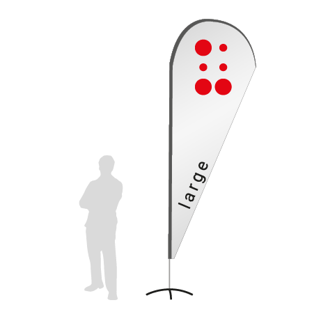 Beachflag Drop | Large (350 cm) | einseitig bedruckt
