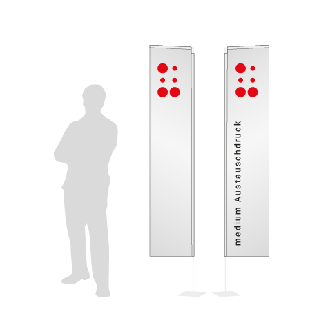 Beachflag Rechteck Austauschdruck | Medium (300 cm) | beidseitig bedruckt
