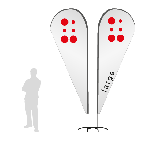 Beachflag Drop | Large (350 cm) | beidseitig bedruckt