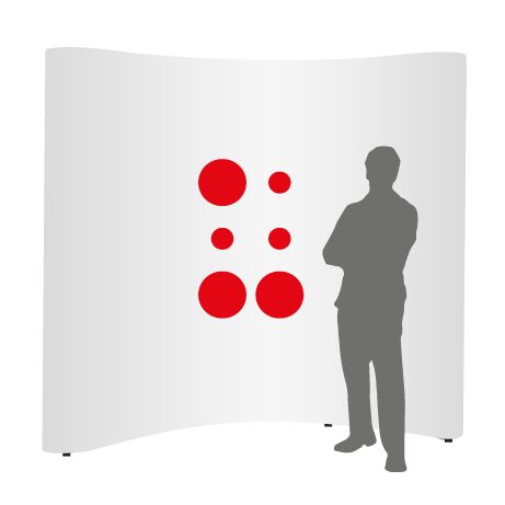 Pop-Up Faltwand | 3 x 3 Felder gebogen | einseitig bedruckt