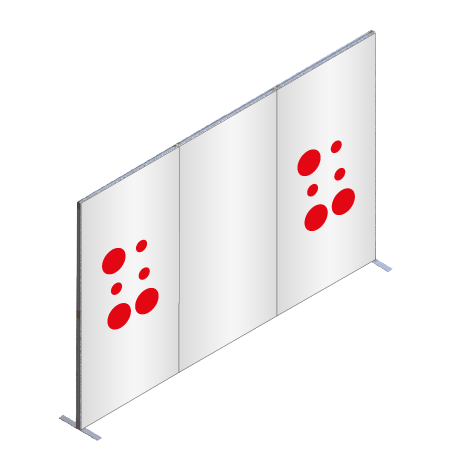 FASTFRAME™ gerade Wand | 3 Module | mit Druck