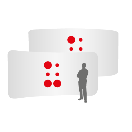 Textilwand ALU | 600er gebogen | beidseitig bedruckt