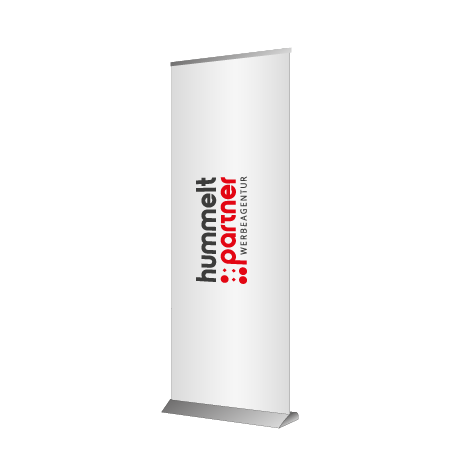 Roll-Up Deluxe | B 85 cm x H 153 - 200 cm | einseitig bedruckt