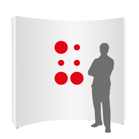 Textilfaltwand | 3 x 3 Felder gebogen | einseitig bedruckt
